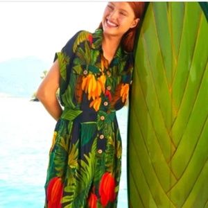 Farm Rio Cocoa Forest Jumpsuit w/ pockets NWT